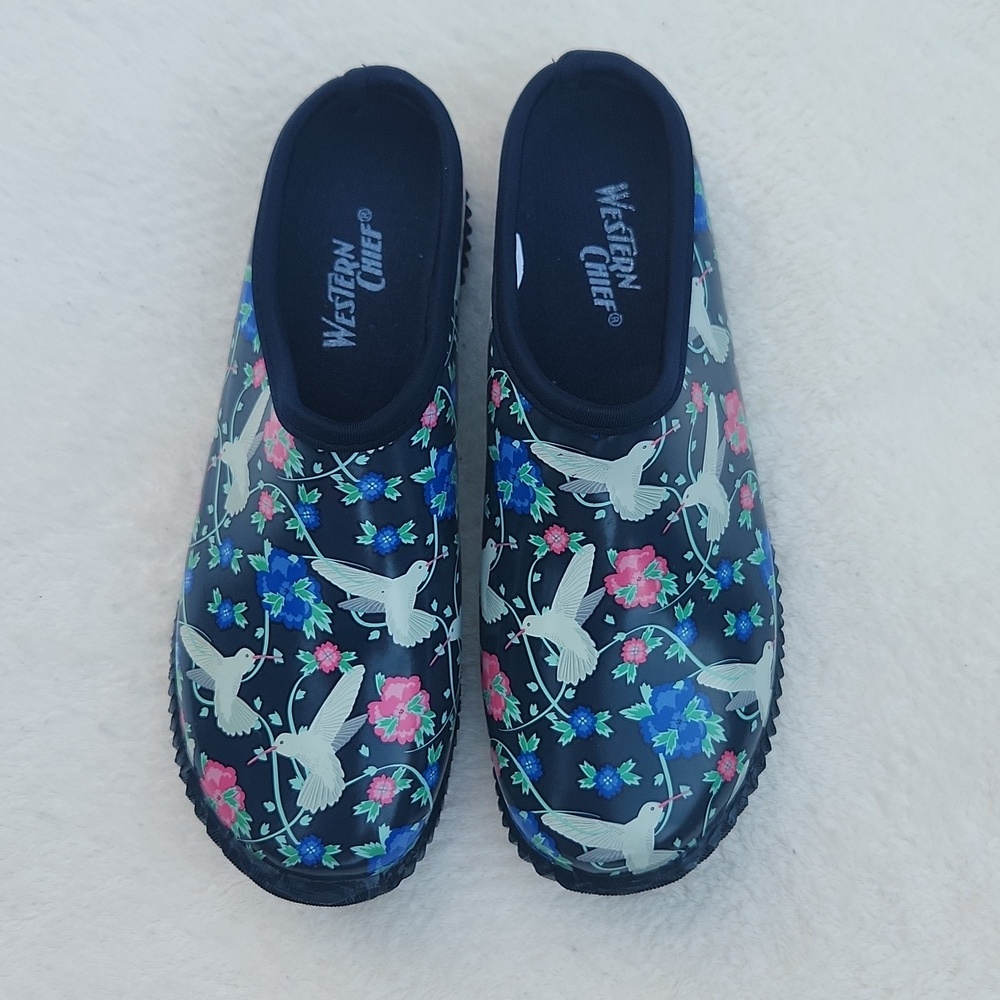Western Chief Floral Hummingbird Clogs Sz. 7
